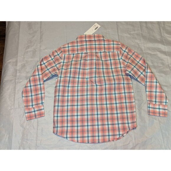 Janie And Jack Boys Size 4 Light Colored Button Down Plaid Shirt Long Sleeve - Picture 10 of 13
